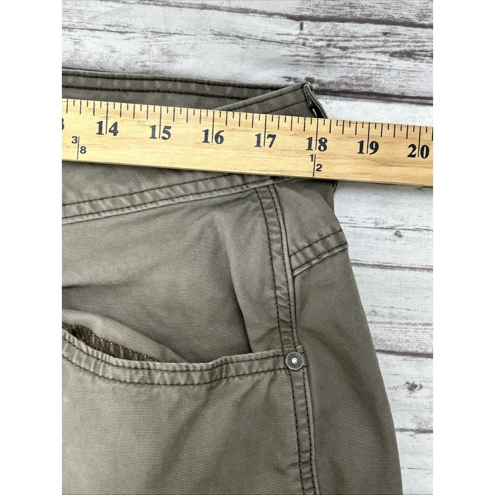 PrAna Pants Men 36x32 Brown Canvas Workwear Straight Leg Utility Hiking Outdoors